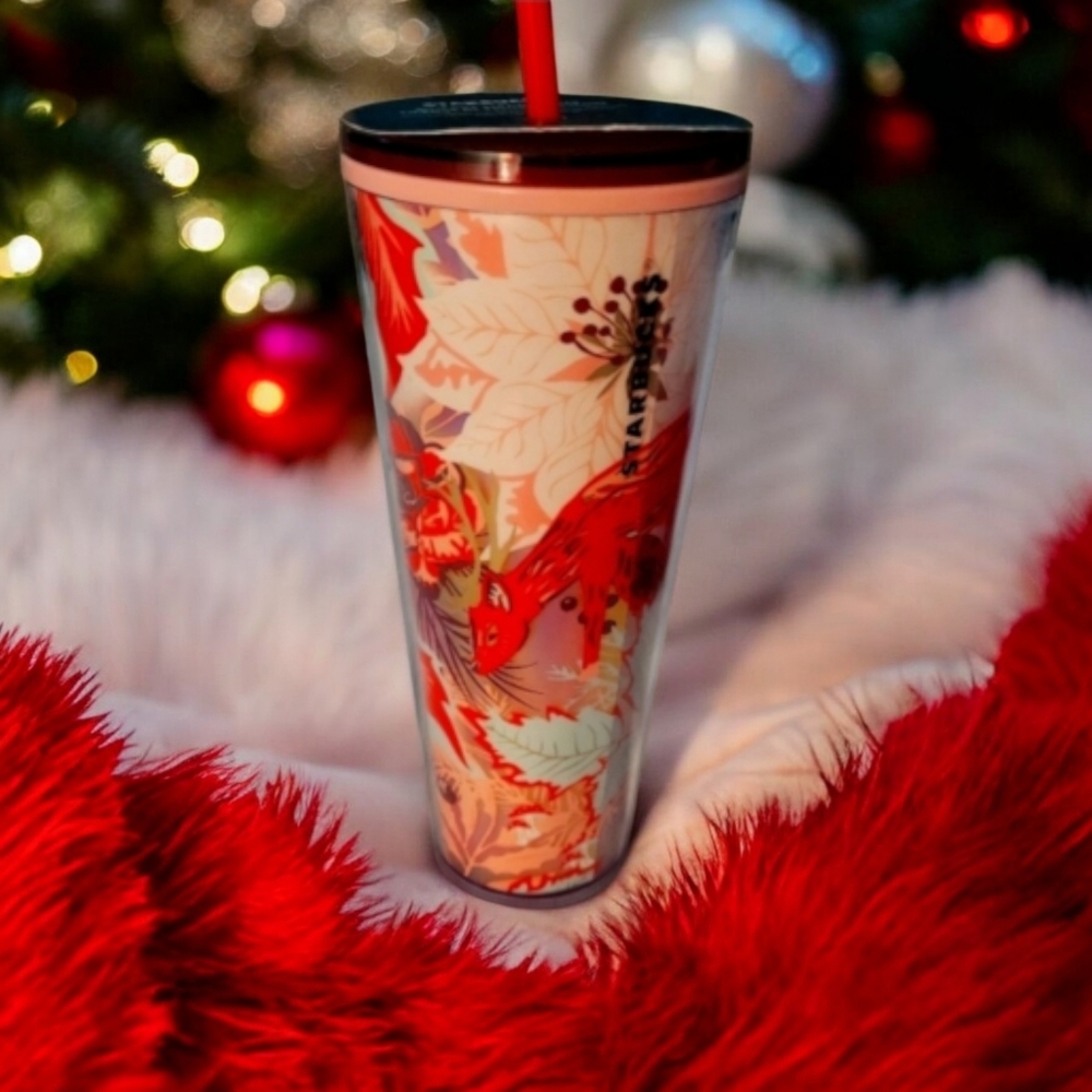 Brand New Starbucks Red Floral Tumbler - Picture 2 of 12